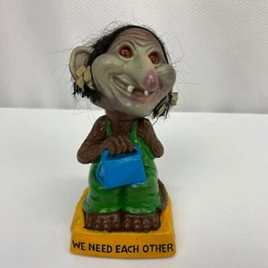 Vintage Berries 1972 Troll Bobble Head "We Need Each Other" - No. 281 Hong Kong - Picture 1 of 8