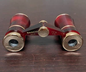 Vintage TASCO Japan 3 X 23 Opera Binoculars Burgundy & Gold #89559 - Picture 1 of 6