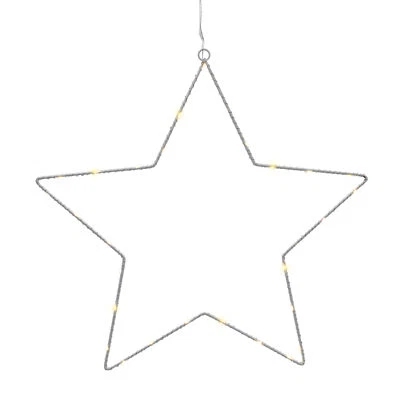 Stern Silhouette 20 LED warmweiß - 41cm - Weihnachten Fenster Deko Leuchte Timer - Bild 1 von 4