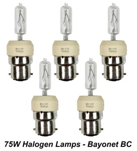5 x 240V 75W Bayonet Halogen Light Lamp Globes Bulbs BC B22 - Picture 1 of 5