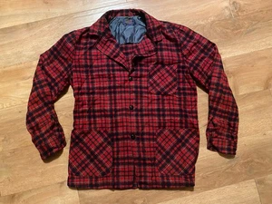 Camisa Pendleton Pura Lana Virgen Hombres Manga Media Larga Roja A Cuadros 3 Botones - Imagen 1 de 5