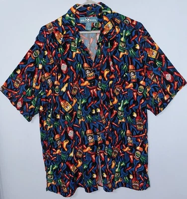 Camisa Big Dogs Hawaiana Abotonada Para Hombre Grande Salsa Picante Temática Foto 1 de 3