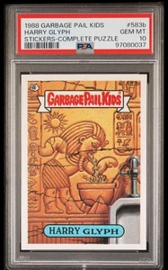 1988 GARBAGE PAIL KIDS STICKERS #583b HARRY GLYPH SERIES 15 PSA 10 GEM MINT - Picture 1 of 2