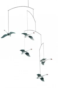Flensted Scandanavian Swans Hanging Mobile New Museum Gift Animal Free Shipping - Picture 1 of 2