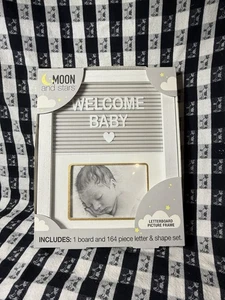 Moon and Stars Welcome Baby Lettterboard Picture Frame Letter Board NEW - Picture 1 of 2