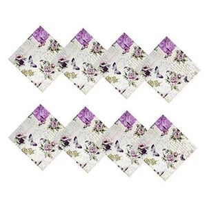 Vintage Blossoms Square Fabric Napkins, Set of 8 Napkins, Set Of 8 Napkins - Picture 1 of 4