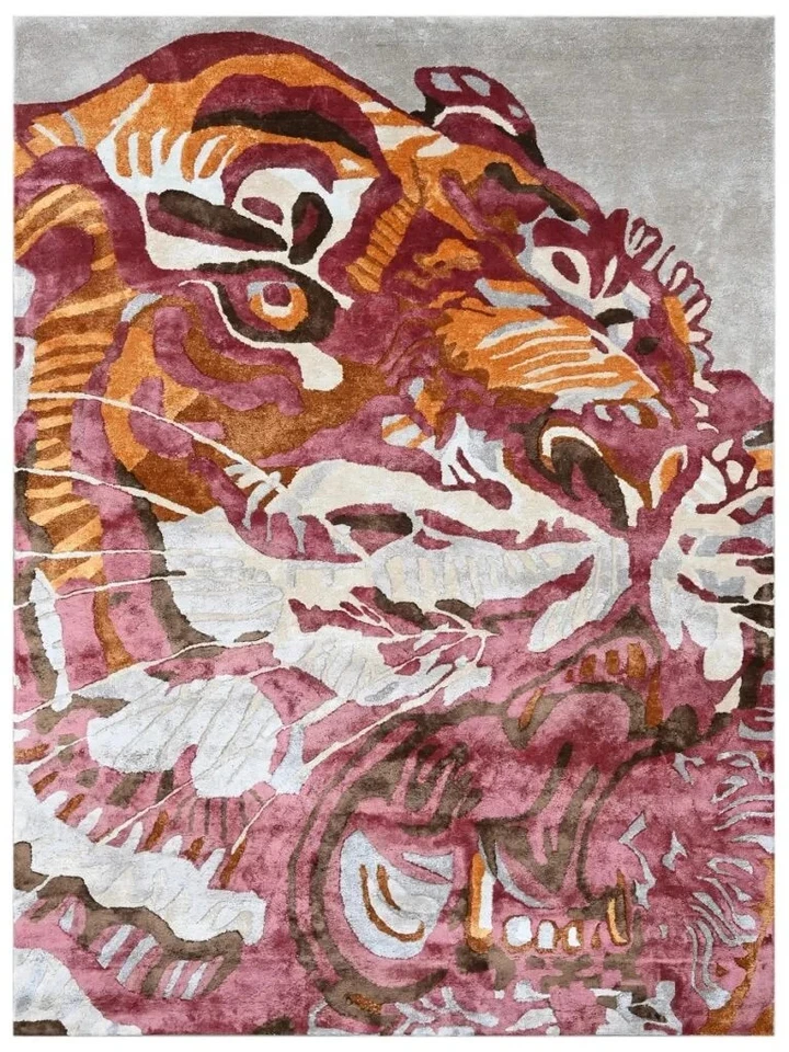 Tiger Print Hand Tufted Indoor Area Rug New home gift Home decor Living Room Rug - Image 1 of 1