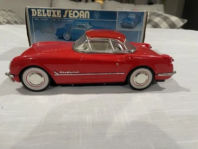 Vintage Novo Brinquedo Deluxe Sedan Aberto #MF317 Corvette Friction com Caixa Vermelha - Original - Imagem 1 de 4