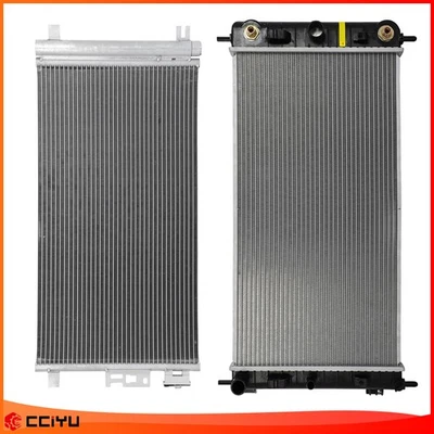 Assembly Aluminum Radiator & AC Condenser For 05-10 Pontiac G6 07-08 Saturn Aura - Image 1 of 4