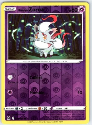 Hisuian Zorua Common SWSH11: Lost Origin Reverse Holo 075/196 LP - Image 1 of 2