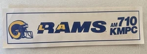 LA RAMS 710AM KMPC Bumper Sticker Los Angeles NFL 12"x3" 1988 Road Trip Contest - Picture 1 of 2