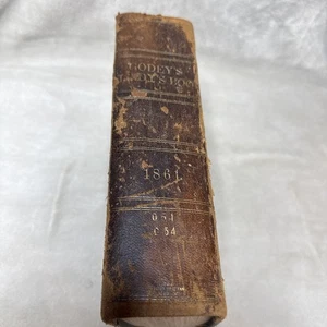 Godey's Ladys Book Magazine Full Year 12 Color Plates Civil War Era 1861 Leather - Picture 1 of 9