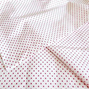 3Yd Lot Vintage Cotton Fabric 36W White Sweet Pink Polka Dots # A2 - Picture 1 of 2