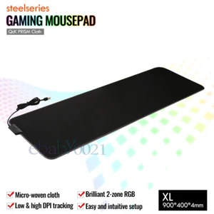 Steelseries QcK Prism Cloth gaming mouse pad XL - RGB lighting Anti-Slip Rubber - Picture 1 of 11