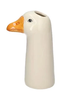 Deko Vase Gans weiss H:20 cm aus Keramik - Vasen, Tiervase, Dekoration - Bild 1 von 2