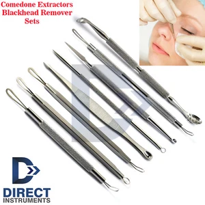 Professional Blackhead Extractors Comedone Remover SETS Acne Pimple Blemish Kits - Picture 1 of 21