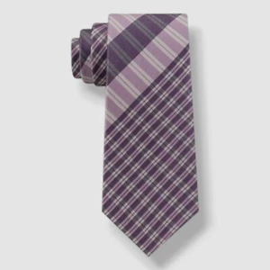 Tommy Hilfiger Men's Purple Exploded Plaid Silk Tie 58 x 3 - Picture 1 of 1