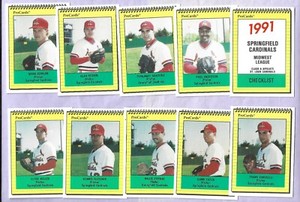 1991 ProCards Springfield Cardinals 31 card team set Coleman Ramsey Erickson