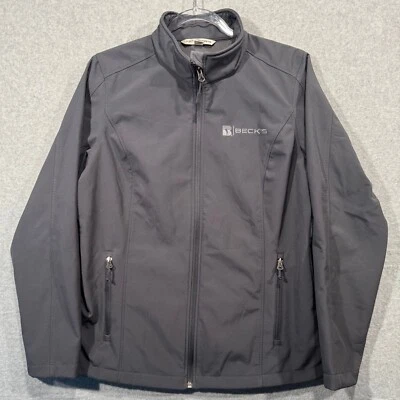 Port Authority Soft Shell Jacket Beck's Logo Full Zip Gray Women's L - Image 1 of 4