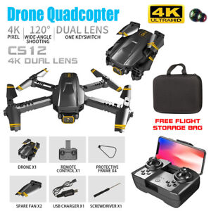 Mini Drone CS12 4K HD Dual Camera Professional WIFI FPV Drone RC Quadcopter US