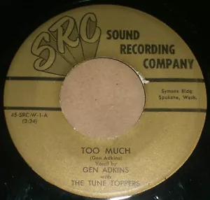 Gen Adkins Too Much Banjo Schottische Private Label Country 7" Spokane WA - Imagen 1 de 2