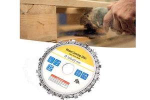 Disco taglio legno con catena 13 denti lama 115x22mm smerigliatrice angolare - Foto 1 di 4