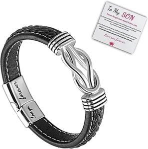 To My Son Svana Bracelet Gifts from Mom/Dad, Mother and Son Forever Linked Toget - Picture 1 of 12