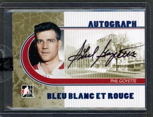 2008-09 ITG Bleu Blanc et Rouge Autographs #APG1 Phil Goyette /25 *16266