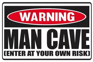 2 (PCS) Divertidas Calcomanías de Vinilo Advertencia Man Cave Adhesivas a Prueba de Intemperie - Imagen 1 de 2