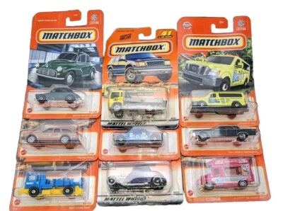 Mixed (Lot of 9) Matchbox Cars Trucks New Cars,Trucks 1999,2022,2023  - Image 1 of 4