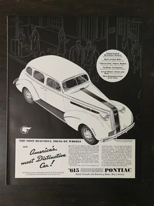Vintage 1936 Pontiac Eight 4-Door Touring Sedan Full Page Art Deco Ad - Picture 1 of 1