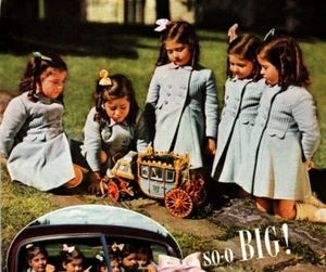 PRINT AD 1940 Unisteel Turret Top Body by Fisher 6.75 x 10 Dionne Quintuplets - Picture 1 of 2