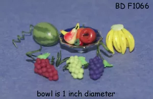 Fruta y cuenco miniatura para casa de muñecas escala 1:12 - Imagen 1 de 1