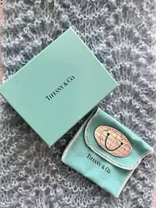 Tiffany & Co. 925 Sterling Silver World Map Money Clip with Pouch and Box - Picture 1 of 4