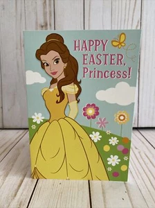 Disney Princess Belle With Flowers Happy Easter Day Card Hallmark Fun Kids New - Picture 1 of 6