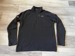 Patagonia Jacket Mens Large Better Sweater 1/4 Zip Fleece Pullover Black - Picture 1 of 11