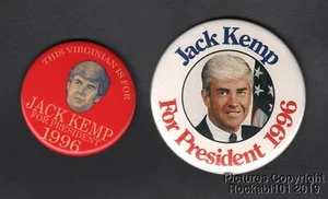 1996 Jack Kemp for President Republican Primary Pins Pinbacks Buttons - Picture 1 of 2