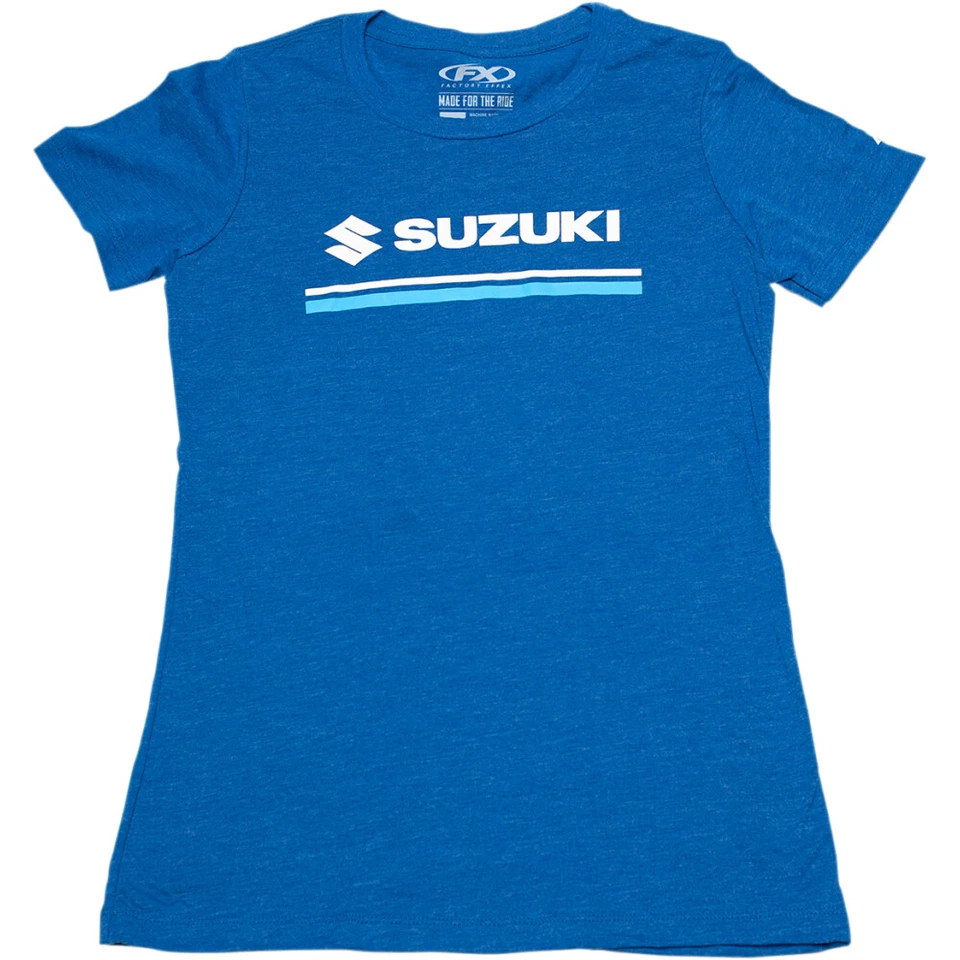 Camiseta Factory Effex para mujer Suzuki rayas (azul) M Foto 1 de 1