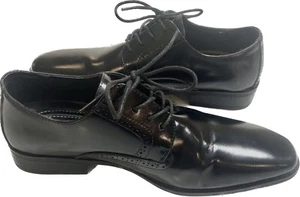 Stacy Adams Plain Toe Lace up Oxfords Black Leather Dress Shoes Men's Sz 10 - Picture 1 of 6