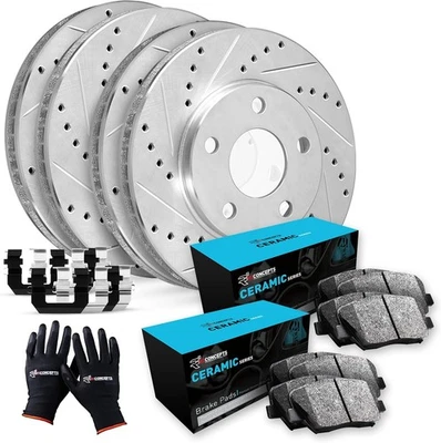 Front & Rear Ceramic Brake Rotors for 2005-2010 Honda Odyssey – Complete Kit  - Image 1 of 4