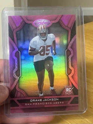 2022 Panini Certified Drake Jackson Rookie Card Pink Mirror #189 /199 49ers - Image 1 of 3