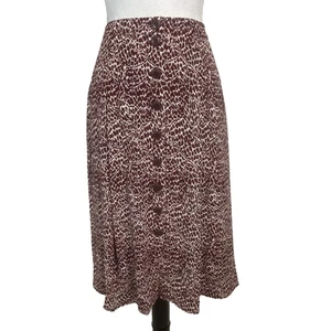 Falda Talbots Talla Grande 18W Pequeña Borgoña Marfil Botón Delantero Rodilla Línea A Modesta - Imagen 1 de 11