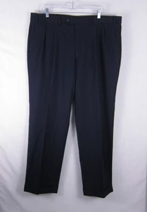 Pantalone uomo Lauren Ralph Lauren 100% lana nero taglia 40x30 plissettato con polsini - Foto 1 di 14