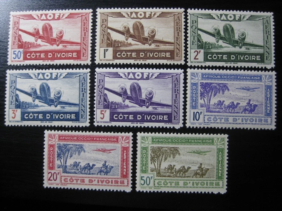 COLONIA FRANCESA COSTA MARFIL Sc. #C6-C13 ¡Juego de estampillas escasas como nuevas MNH! Foto 1 de 1