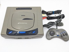 SEGA Saturn HST-3210 Gray Console Complete Set Tested Japan NTSC-J