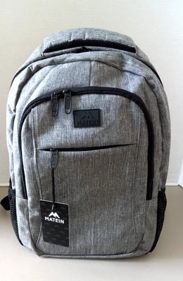 Mochila de viaje para computadora portátil Matein 17 pulgadas carga USB aprobada por la TSA gris NUEVA Foto 1 de 4