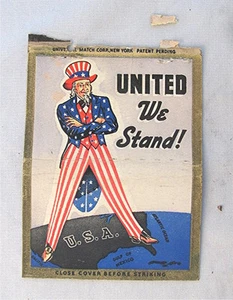 Vintage Match Book As Is --- Uncle Sam "United We Stand!" - Picture 1 of 2