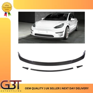 TESLA MODEL 3 SPLITTER FRONT BUMPER LIP LOWER SPOILER CARBON FIBRE 2016-2020 - Picture 1 of 12