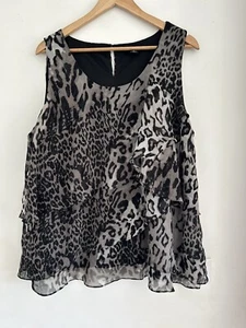 BeMe sleeveless top animal print Top Size 18 - Picture 1 of 10