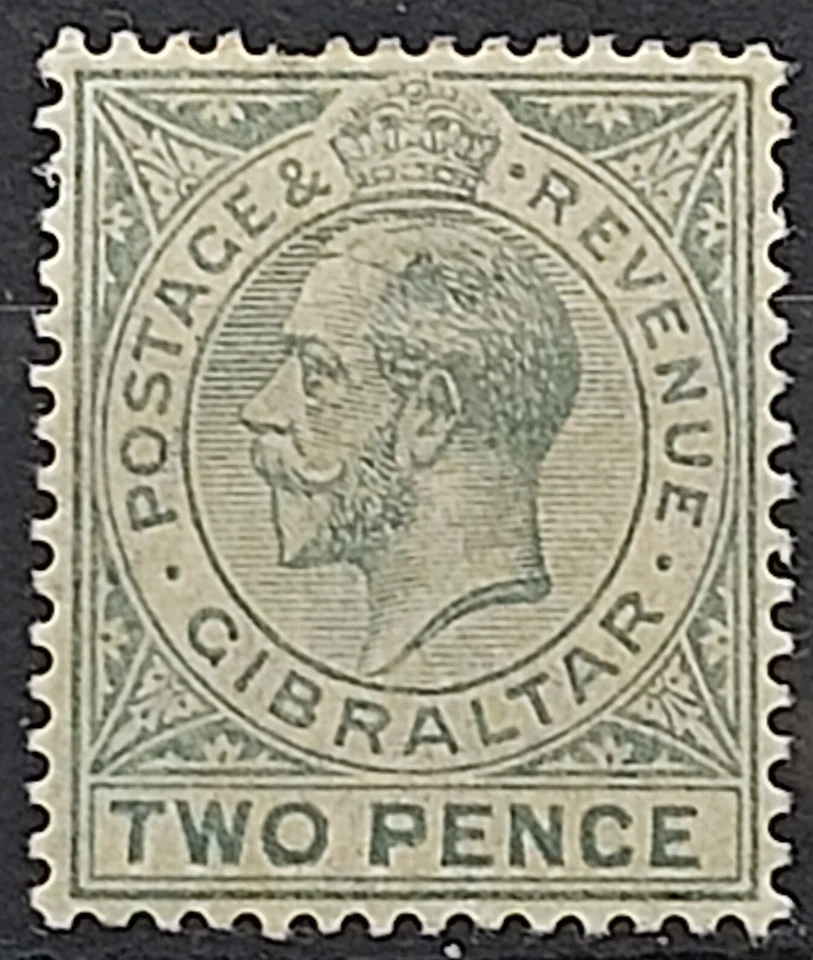 Gibraltar KGV 1912-24 2d Greyish Slate  Perf 14 Mint sg 78 - Image 1 of 2